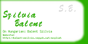 szilvia balent business card